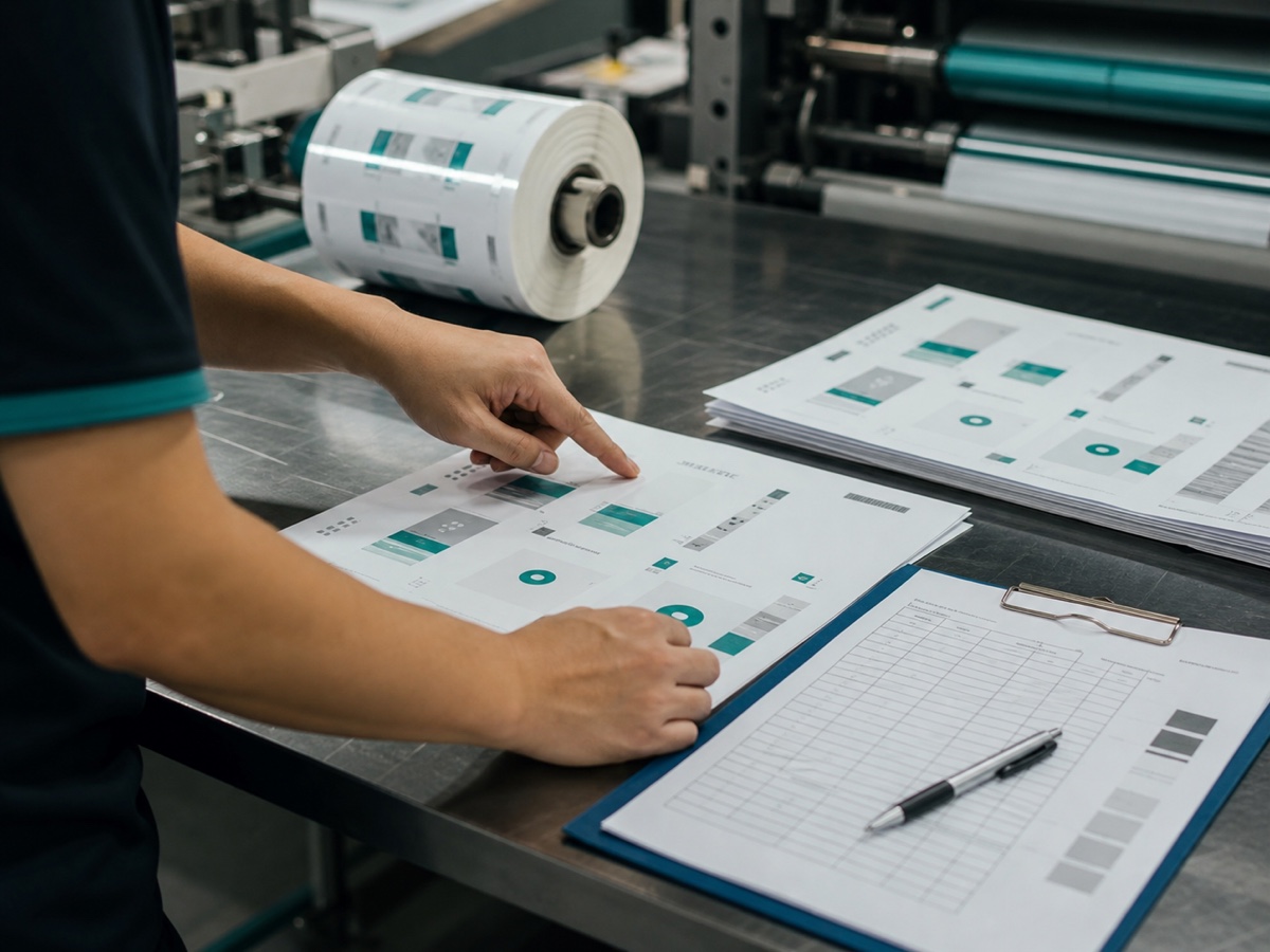 A proof and a printed sample laid out together for checking