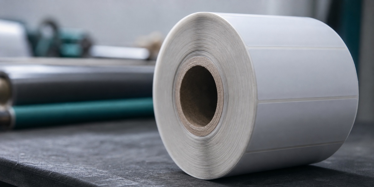 Close detail of a finished label roll