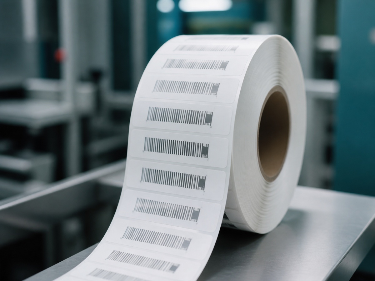 Barcode labels on a roll with sequential numbering