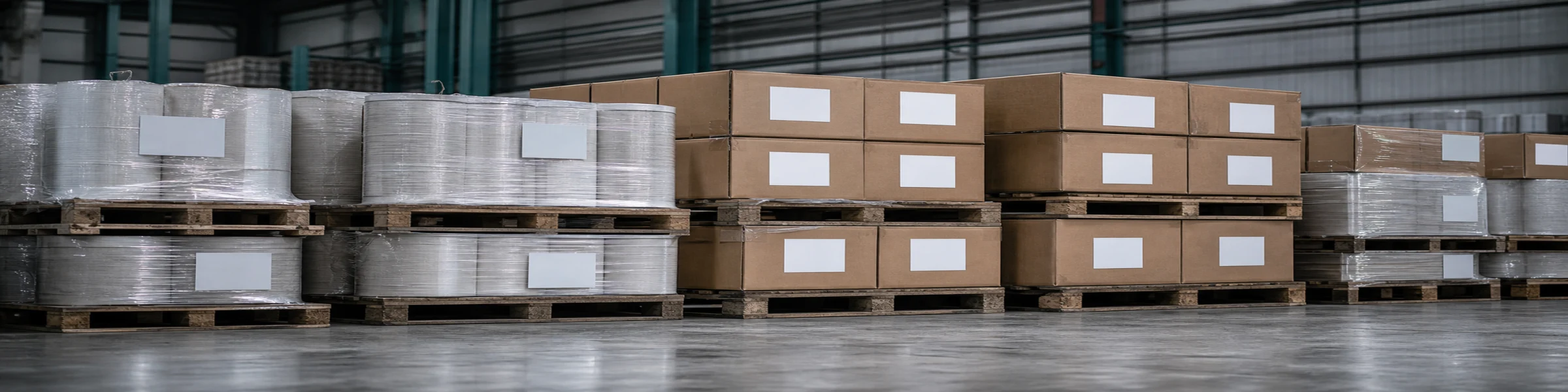 Stacked pallets ready for dispatch
