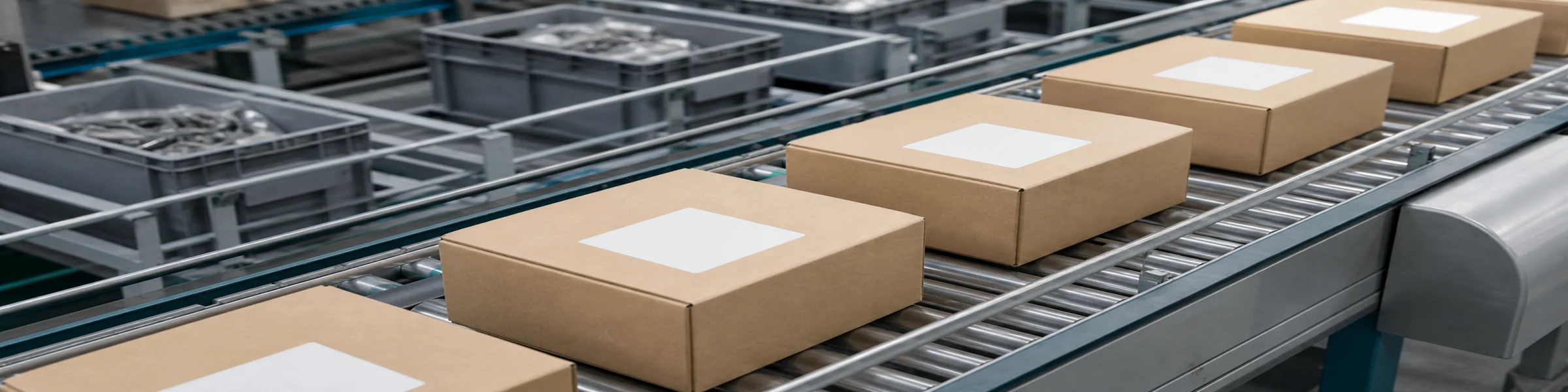 Cartons moving along a conveyor
